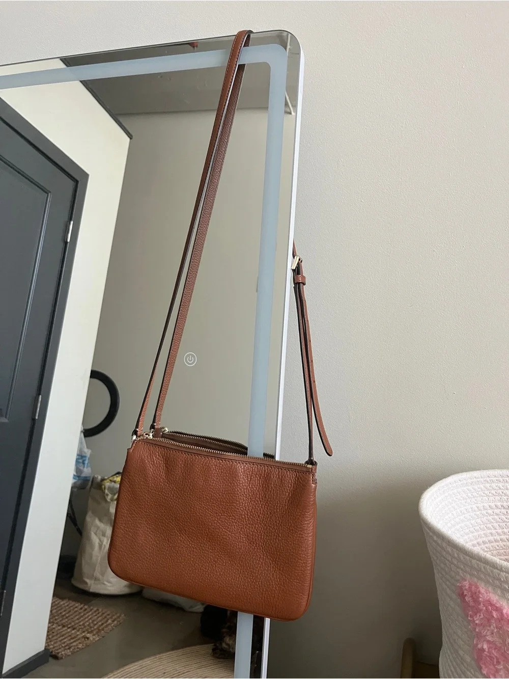 kate spade Brown Pebbled Leather Crossbody